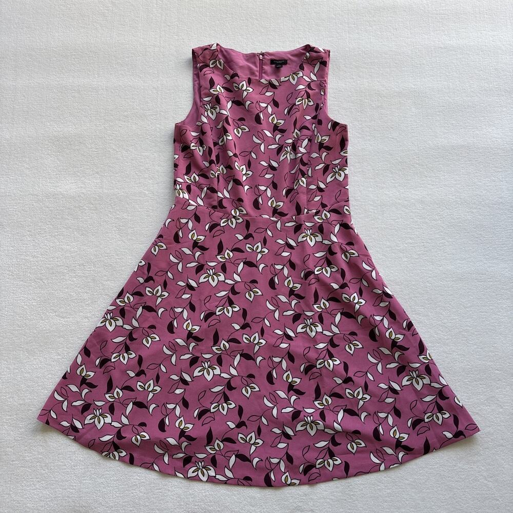 Ann Taylor Factory Womens Dress Size 8 Pink Floral‎ Sleeveless ALine Romantic
